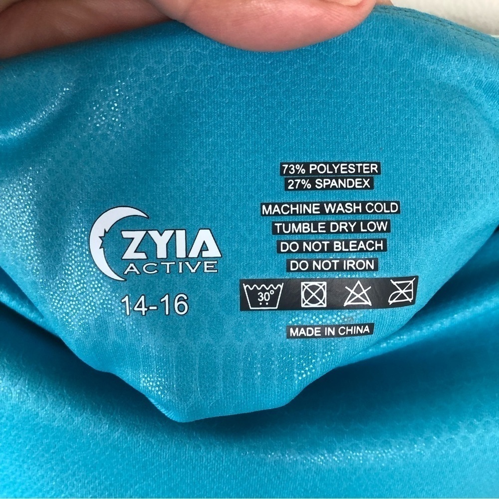 Zyia Active - Teal Venom Metallic Ombre light and tight high-rise 7/8 leggings - Picture 13 of 13